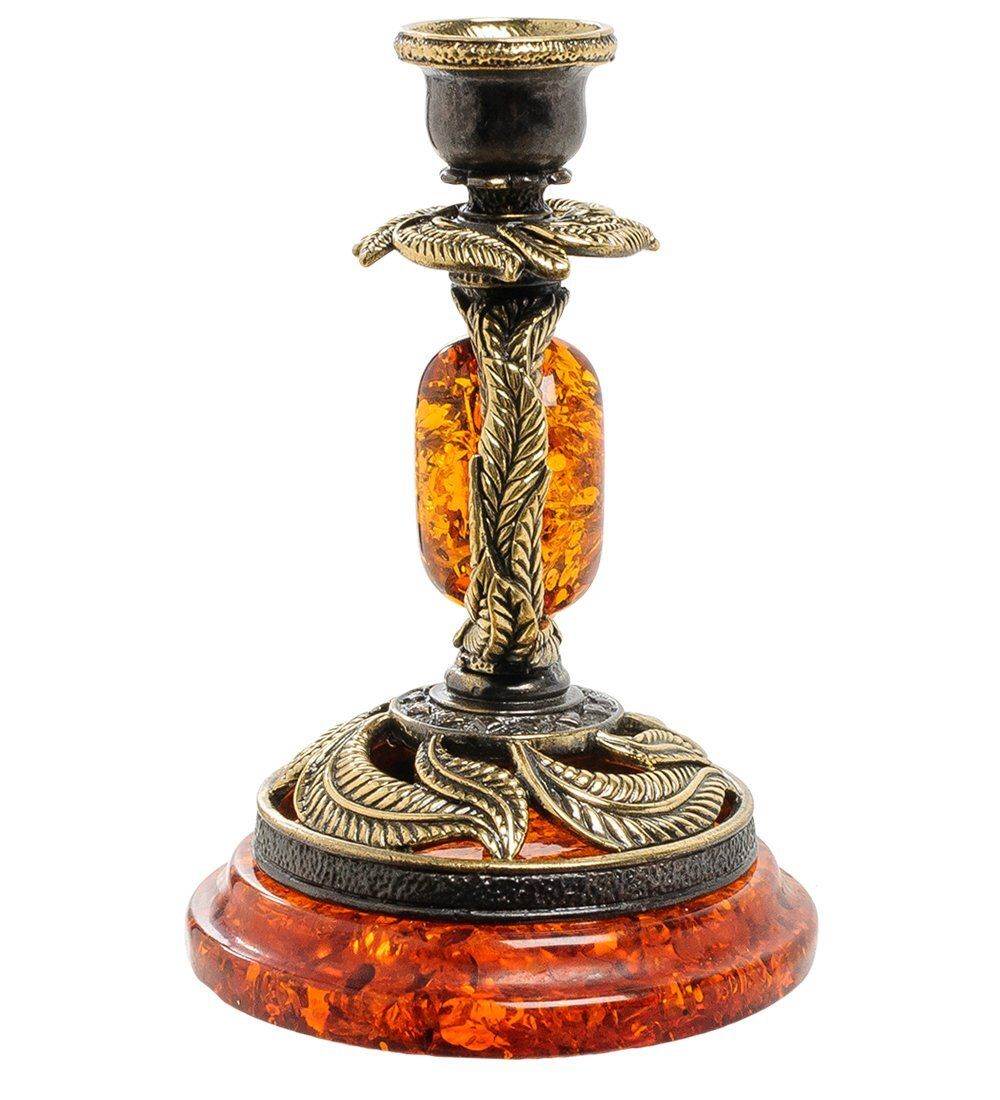 Народные промыслы AM-1938 Подсвечник «Подсвечник Ива» мал. (латунь, янтарь)