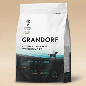 Сухой диетический корм Grandorf Veterinary Diet Dog Gastrointestinal Low Fat для собак, способствующий регуляции метаболизма липидов при гиперлипидемии