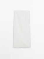 Massimo Dutti | Long back slit skirt linen blend