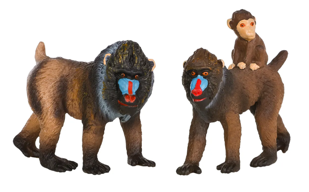 Игровой набор Masai Mara Мир диких животных: семья обезьян мандрил