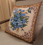 Декоративный гобеленовый чехол для интерьерной подушки Незабудки 38*38