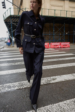 ZARA БРЮКИ ПРЯМОГО КРОЯ, МОРСКОЙ СИНИЙ