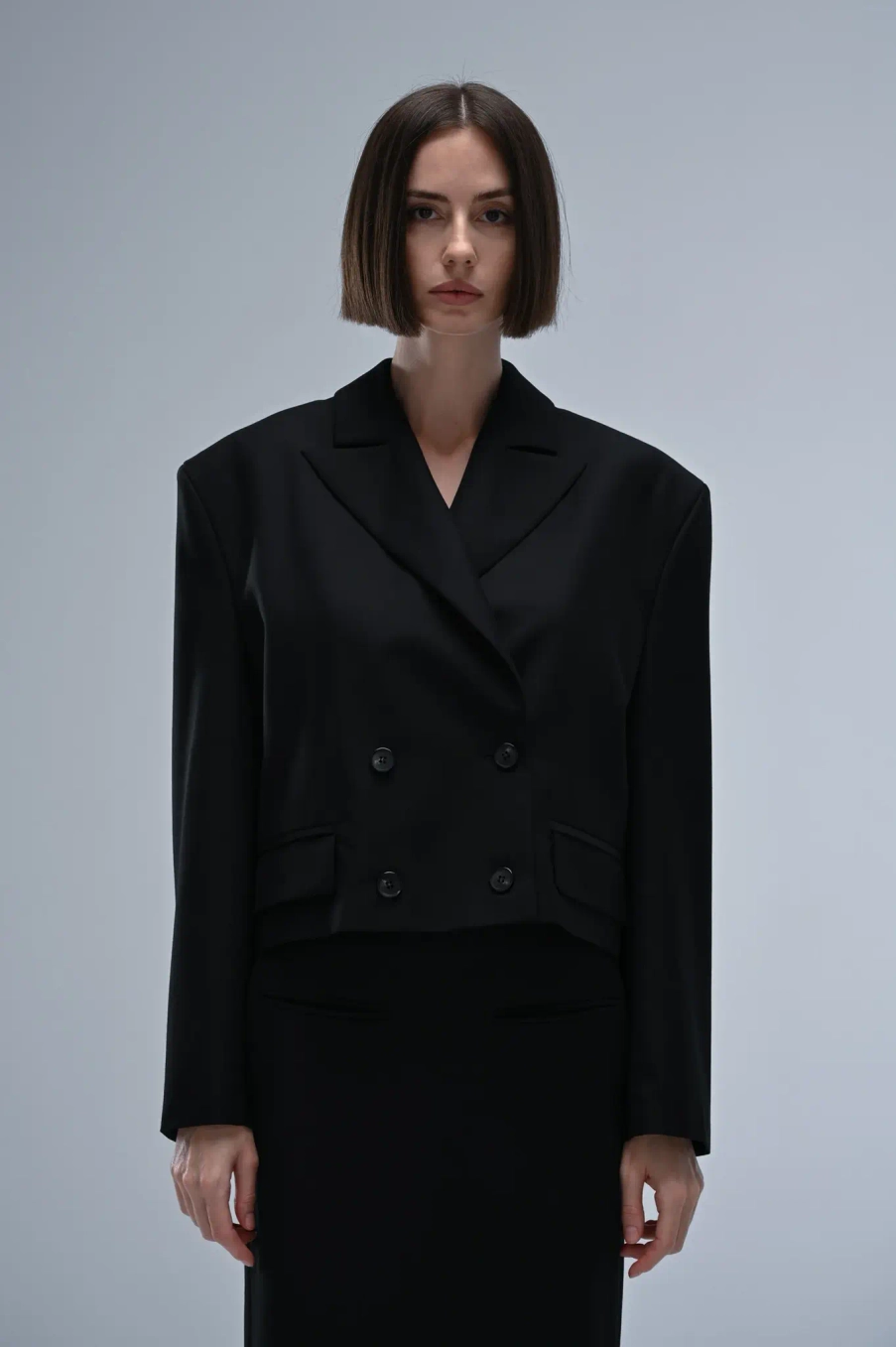 Блейзер двубортный кроп