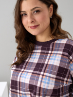 Костюм с брюками КБ-90М/клеткашоколад-бежголубой