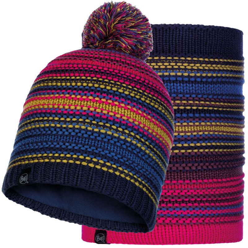 Комплект вязаный шапка-шарф Buff Knitted Polar 	Neper Night Blue Фото 1