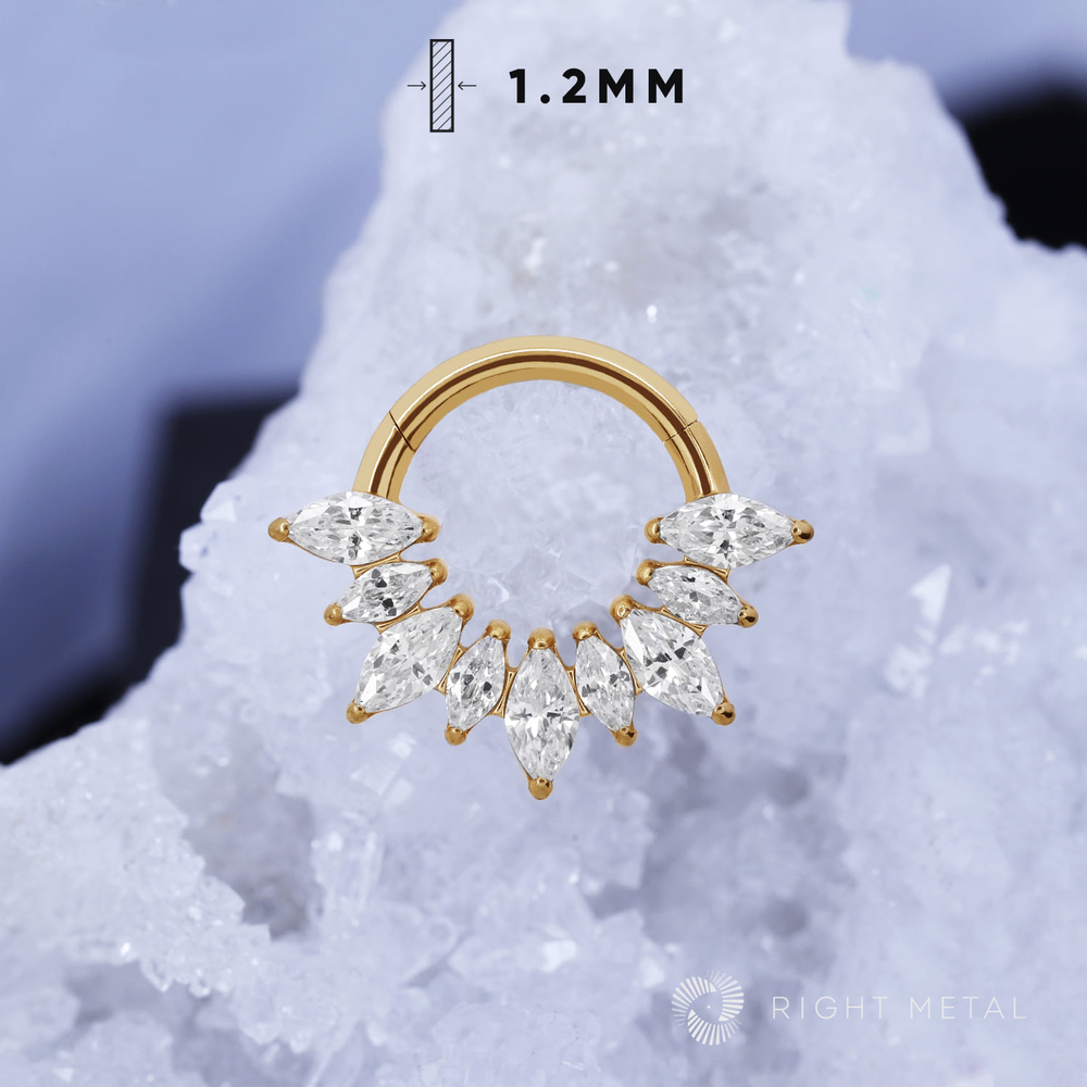 Кликер 9K v.2 Marquise Crystal PVD Yellow 1.2мм