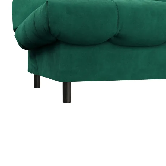 ЮТА Диван прямой зеленый, с черными ножками