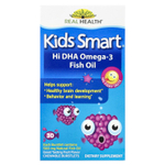 Kids Smart, Kids Smart®, рыбий жир с омега-3 и высоким содержанием ДГК, с фруктовым вкусом, 30 жевательных лопающихся капсул