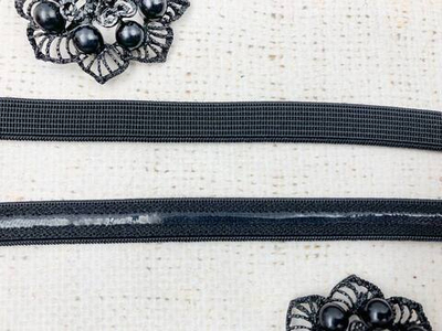 Резинка бельевая с силиконом, ш. 1 см, чёрный