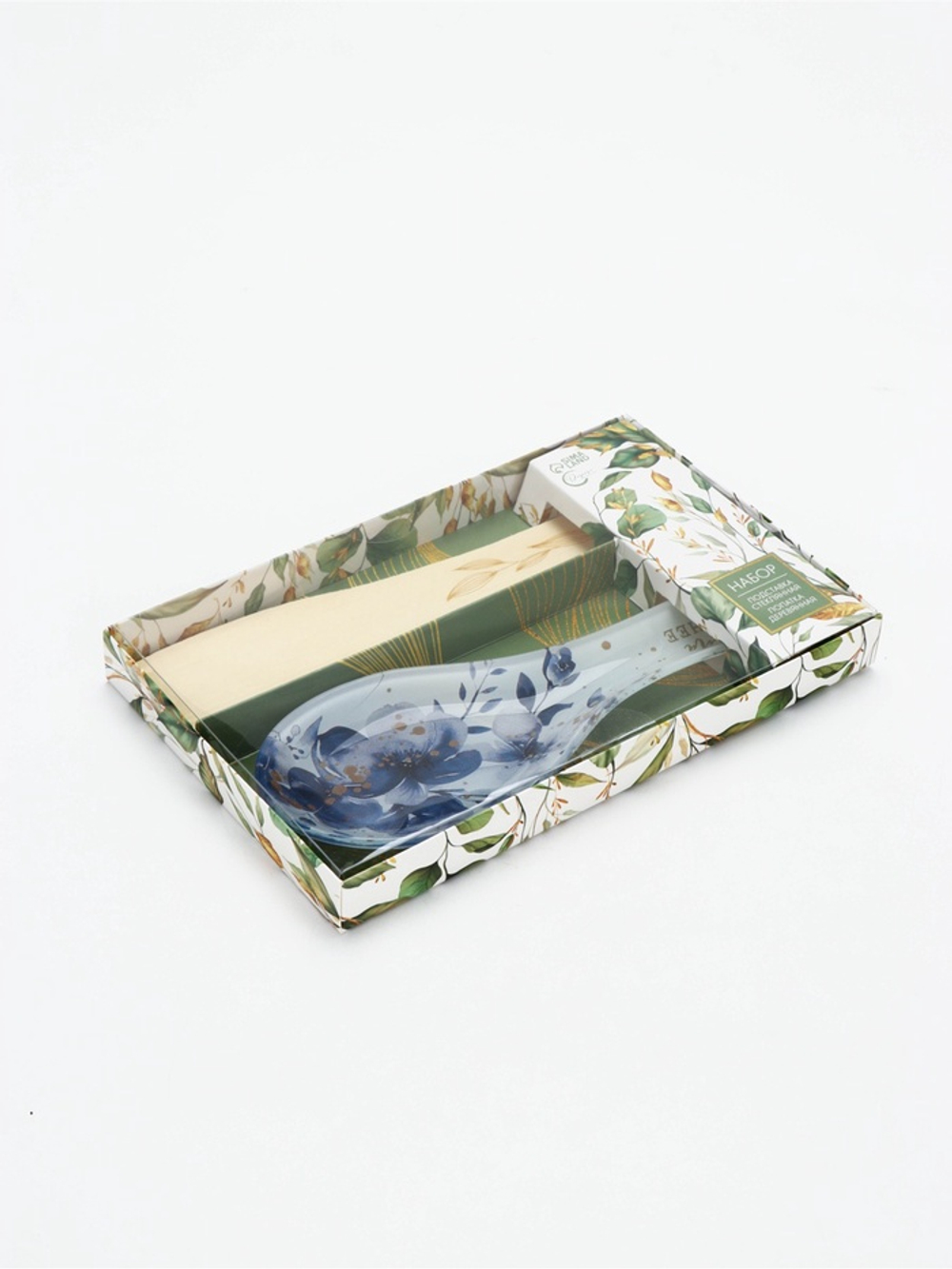 Подарочный набор «Цветы», подставка под ложку, лопатка