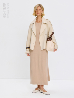 Льняной сарафан макси с карманами