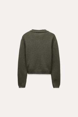 ZARA ОДНОТОННЫЙ КАРДИГАН, ХАКИ