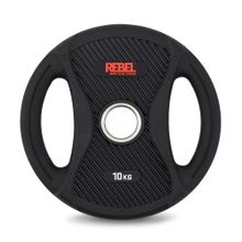 Диски олимпийские обрезиненные с двумя хватами 10 кг REBEL (пара)