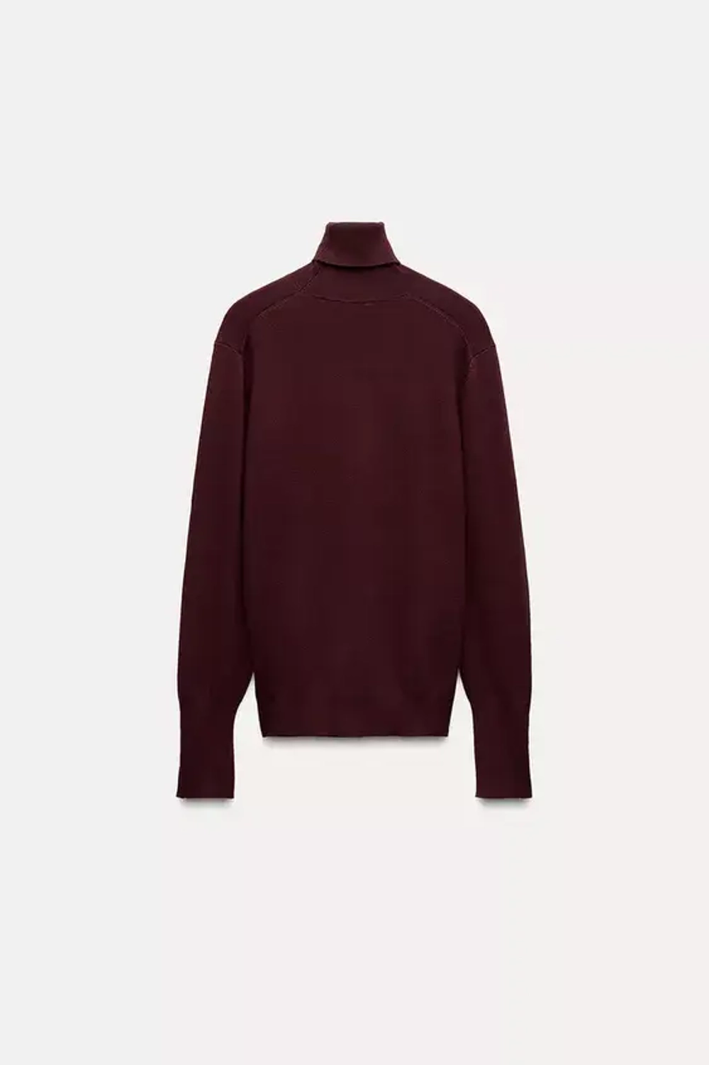 ZARA БАЗОВЫЙ ОДНОТОННЫЙ ДЖЕМПЕР, ЦВЕТ БУРГУНДСКОГО ВИНА