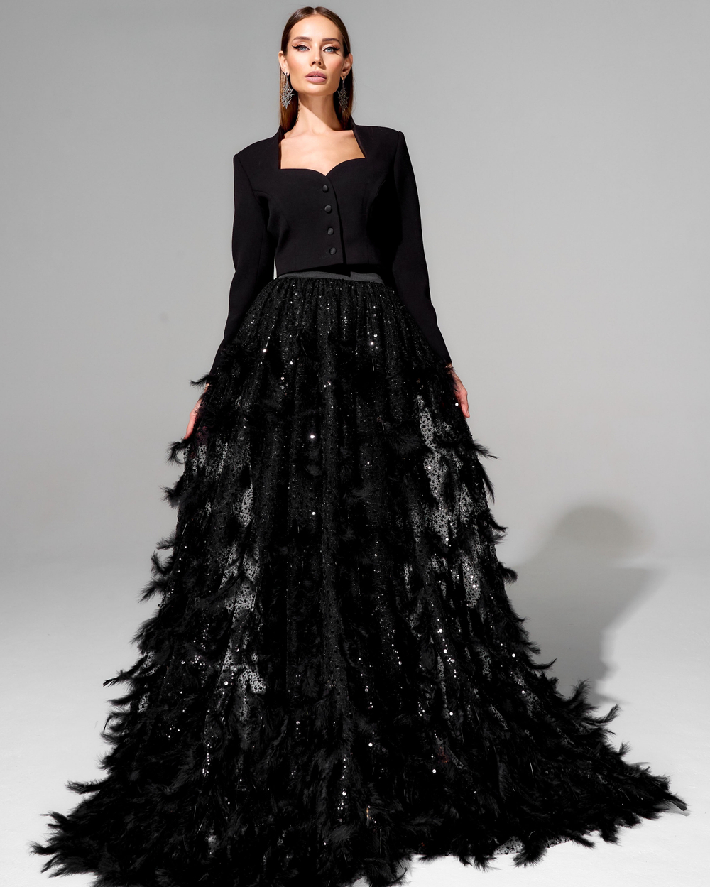 Укороченный жакет из итальянского крепа