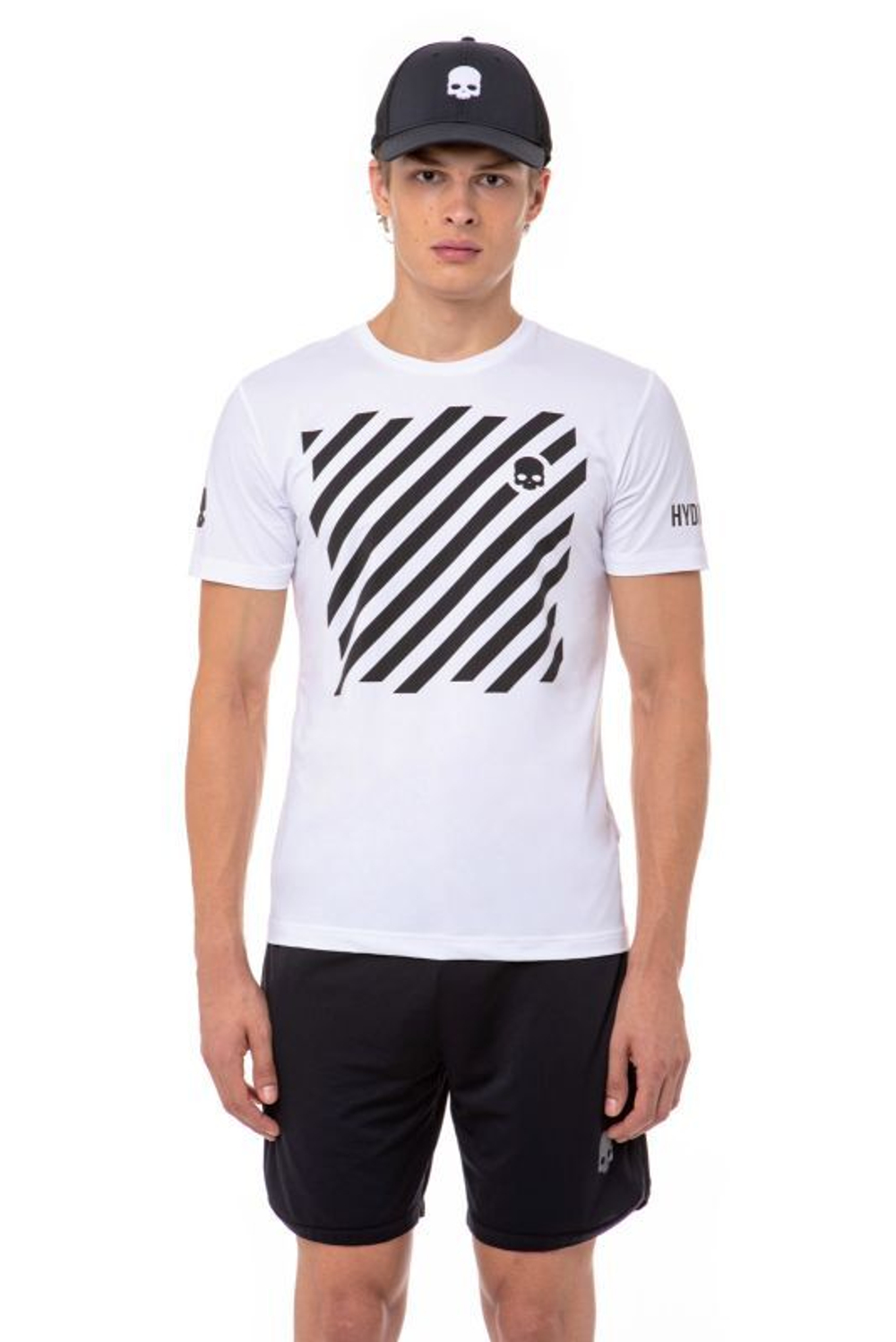 Теннисная футболка Hydrogen Tech Optical Tee Man - white/black