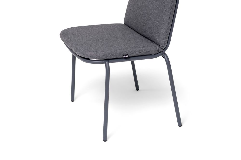 "Кастелло" стул из стали темно-серый (RAL7024) муар, ткань темно-серая 027