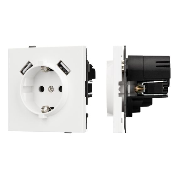 Механизм розетки с USB зарядкой SCT-TENDO-MUAA-SFPL-WH (230V, 16A) Arlight 054606