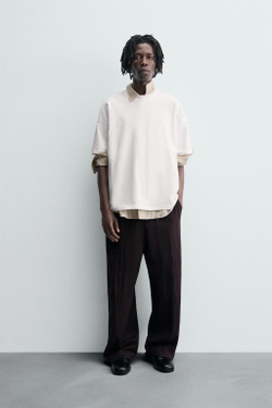 ZARA ФУТБОЛКА С ПРИНТОМ «ПЕРСИК», БЕЛЫЙ