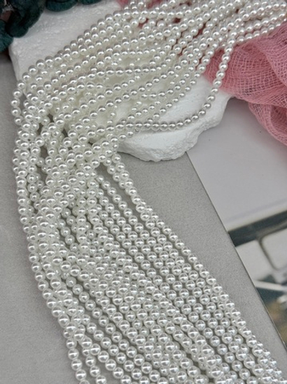 Жемчуг Premium, 4 мм, нить 41 см, белый