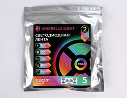 Ambrella Светодиодная лента RGB Ambrella Light GS2301 5050 30Led /7.2W m/ 12V IP65 RGB 5m LED Strip 12V GS2301