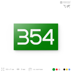 Номер на дверь 354, табличка на дверь для офиса, квартиры, кабинета, аудитории, склада, зеленая 120х70 мм, Айдентика Технолоджи