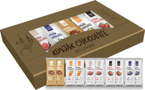 Шоколад без сахара KONJAK CHOCOLATE НАБОР, кор. 10 шт.