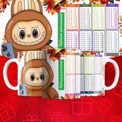 Лабубу с таблицей умножения