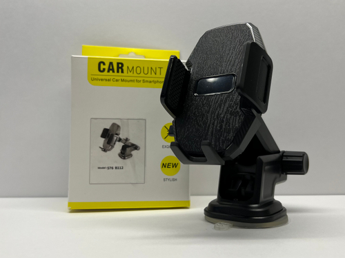 Держатель для телефона автомобильный в машину, стекло или панель, на присоске, S76 - B112, Цепкий (1 шт.)