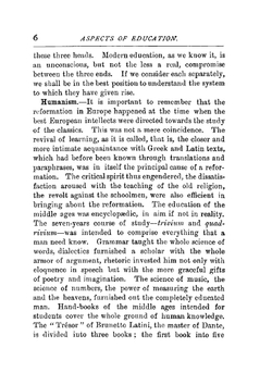 Aspects of education. a study in the history of pedagogy | Oscar Browning