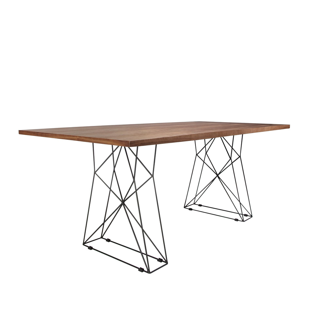 Прямоугольный обеденный стол MI2007T/1107 с ножками из черной стали