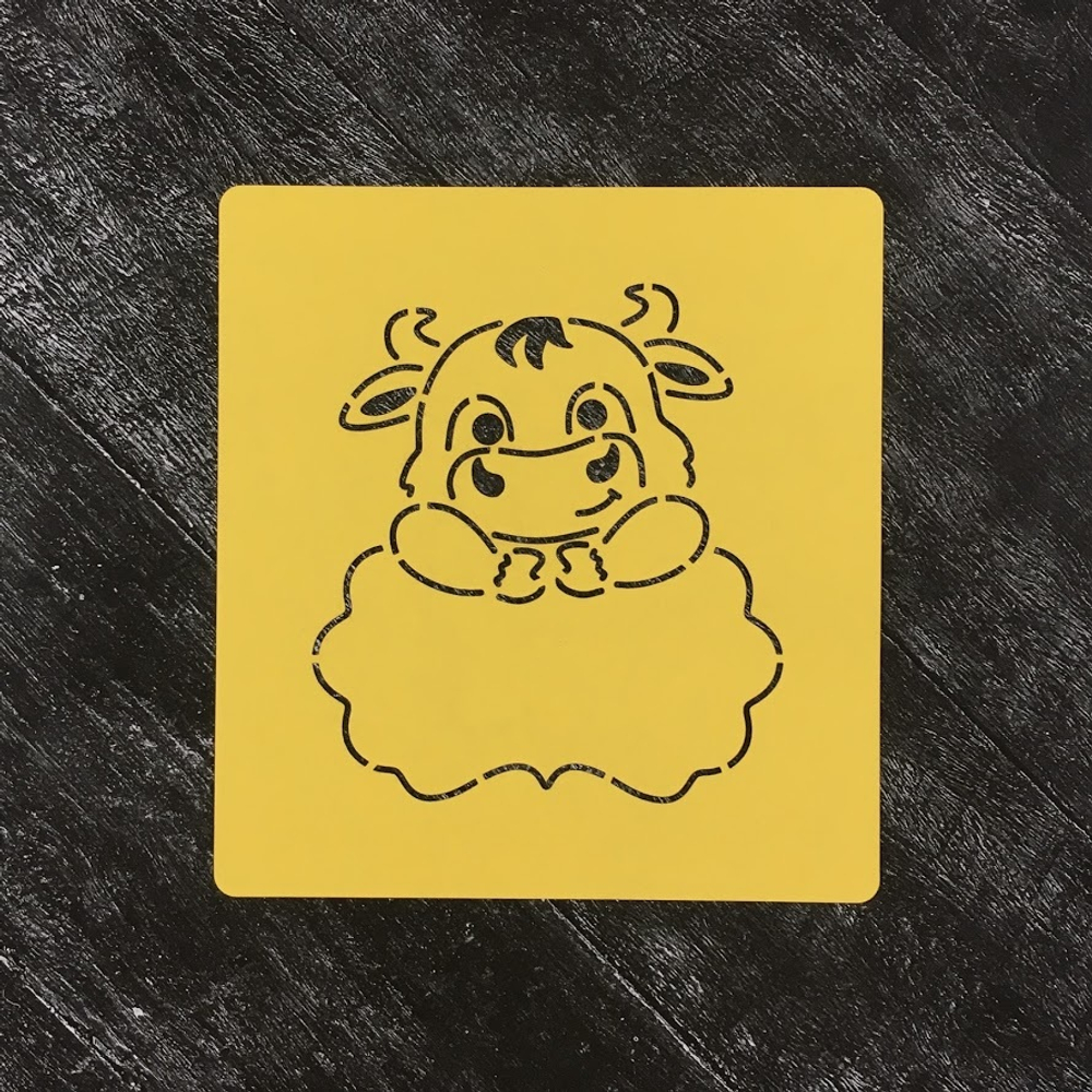 Бык №73 с большой табличкой