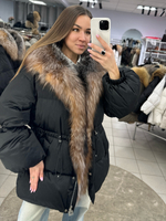 Пуховик 80см с мехом лисы