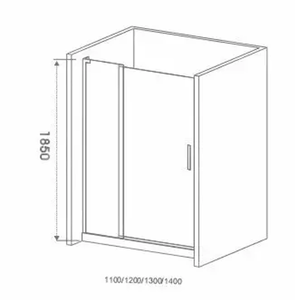 Душевая дверь в нишу Bas Mokka WTW 110*185 без поддона, без магнитного профиля
