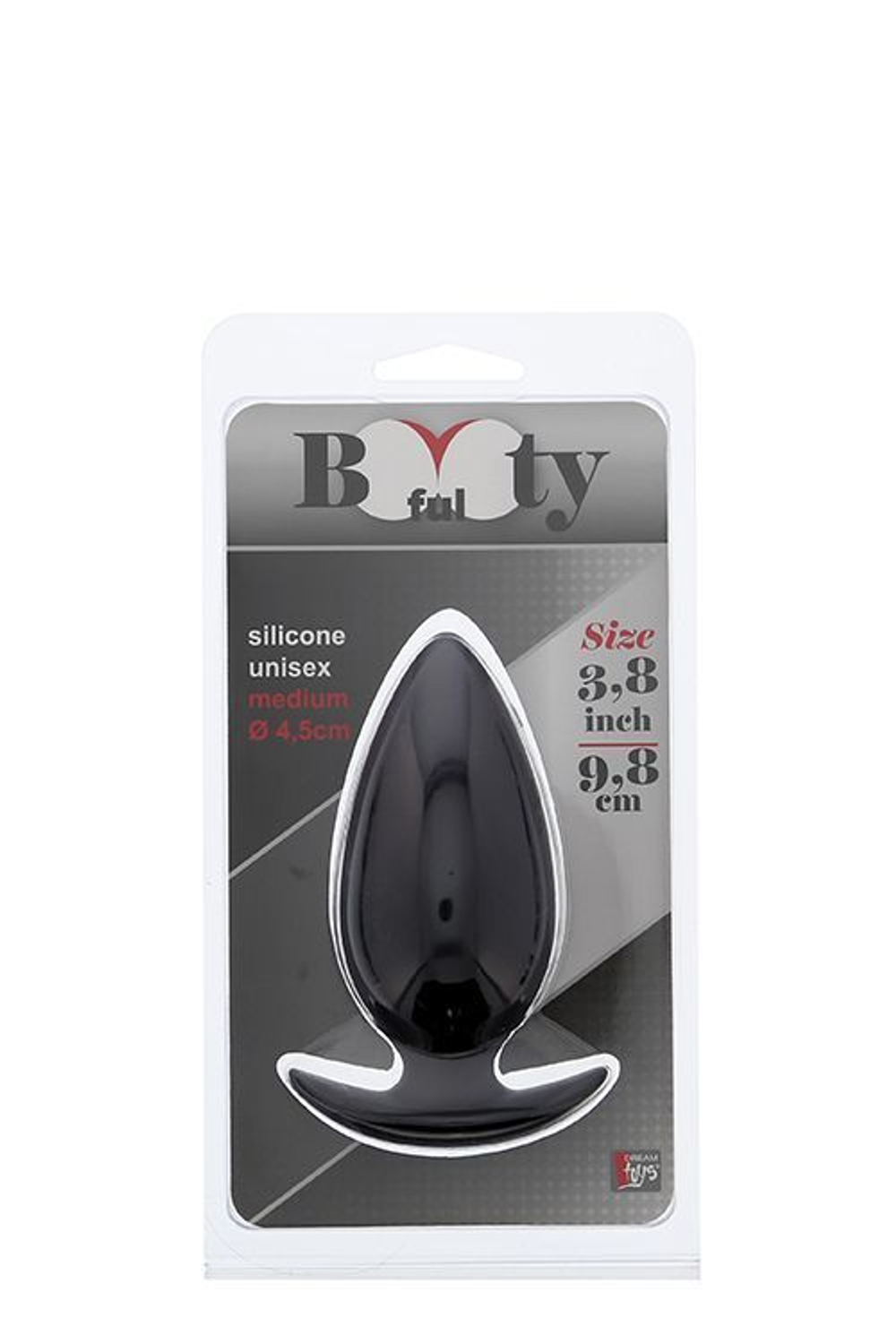 Чёрная анальная пробка BOOTYFUL ANAL PLUG MEDIUM BLACK - 9,8 см.