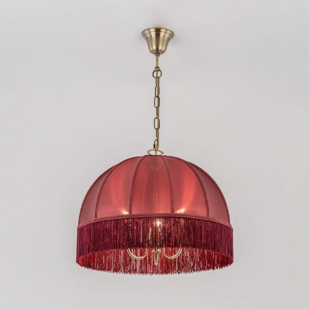 Citilux Базель CL407133 Люстра подвесная с бордовым абажуром