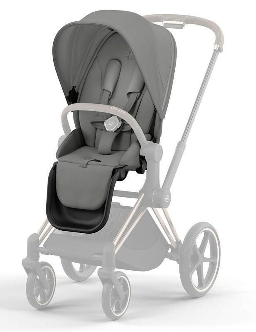 Коляска Cybex Priam IV Rosegold complete Cloud T Peach Pink Plus Base T 3 в 1 Mirage Grey