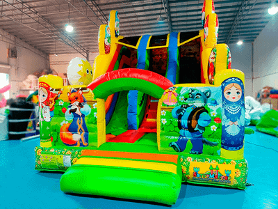 Надувной батут-горка «Славянский», 6x4x4.5 м