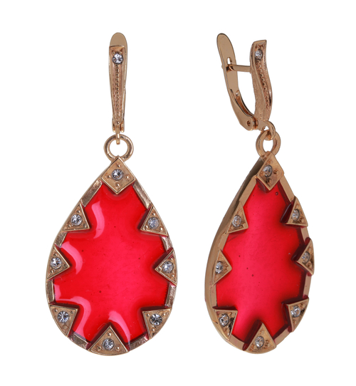 "Мангира" серьги в золотом покрытии из коллекции "Марокканские ночи" от Jenavi  с английским замком