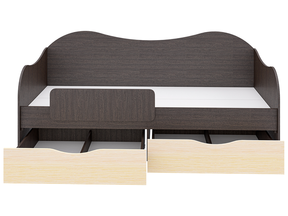 Кровать БОКС 90/2 с ящиками Венге/молоко