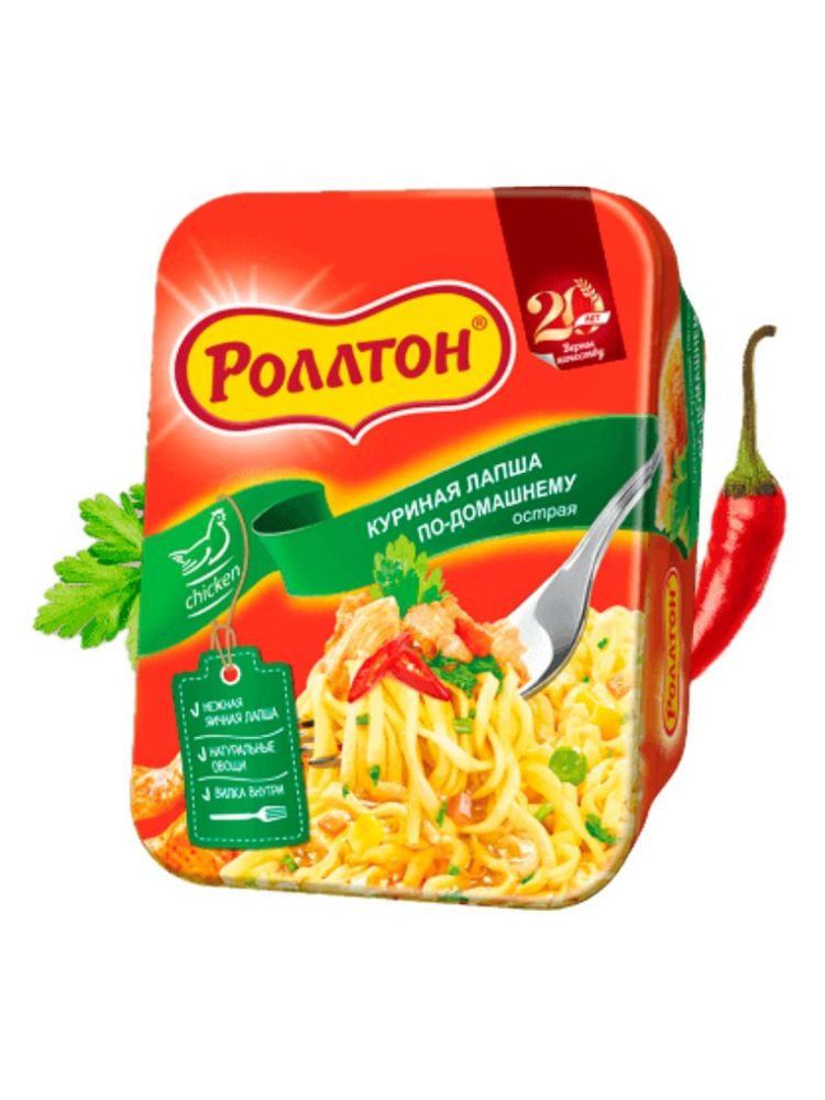 Лапша Роллтон Куриная по-домашнему Острая 90 г x 4 шт
