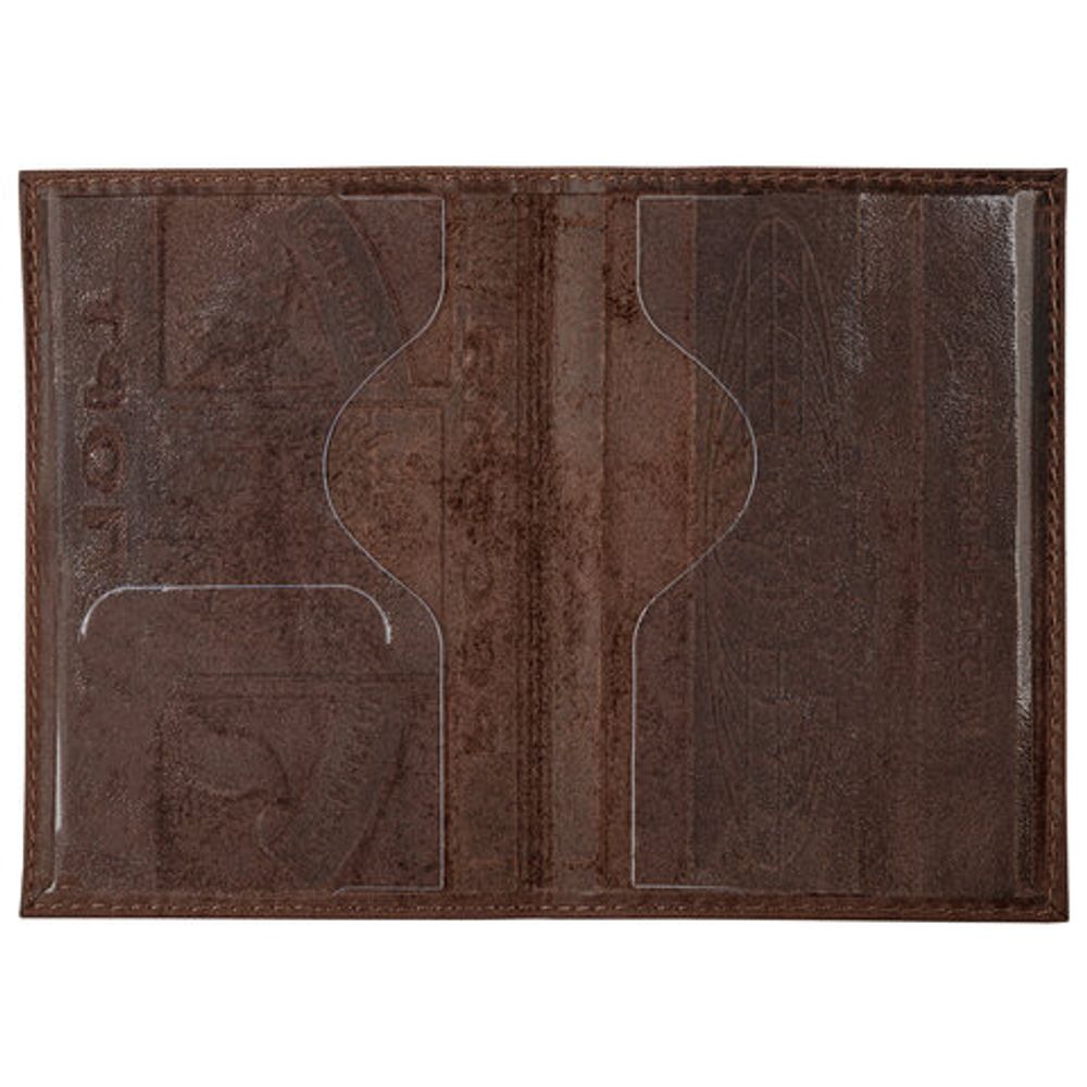 Обложка для паспорта натуральная кожа краст, герб РФ + "ПАСПОРТ РОССИЯ", коньяк, BRAUBERG, 238210