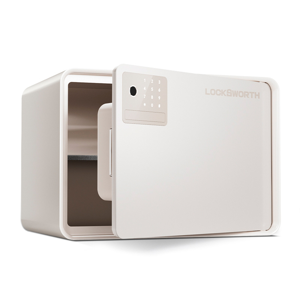 Сейф LockSworth биометрический + электронный замок + ключ, 250х360х250 мм, 6 кг, белый