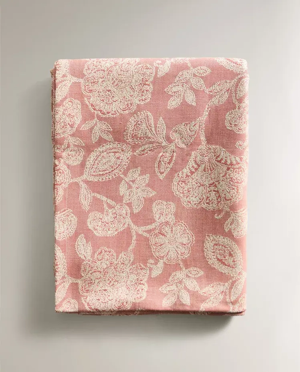 ZARA HOME ЖАККАРДОВАЯ СКАТЕРТЬ ИЗ ХЛОПКА И ЛЬНА С ЦВЕТОЧНЫМ ПРИНТОМ, РОЗОВЫЙ