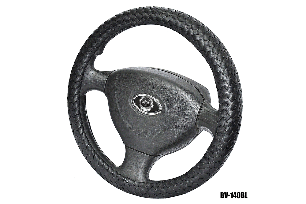 Оплетка на руль круглая Coolpart MAXIMAL (37*38) к/з  Плетенка черный BV-140BL