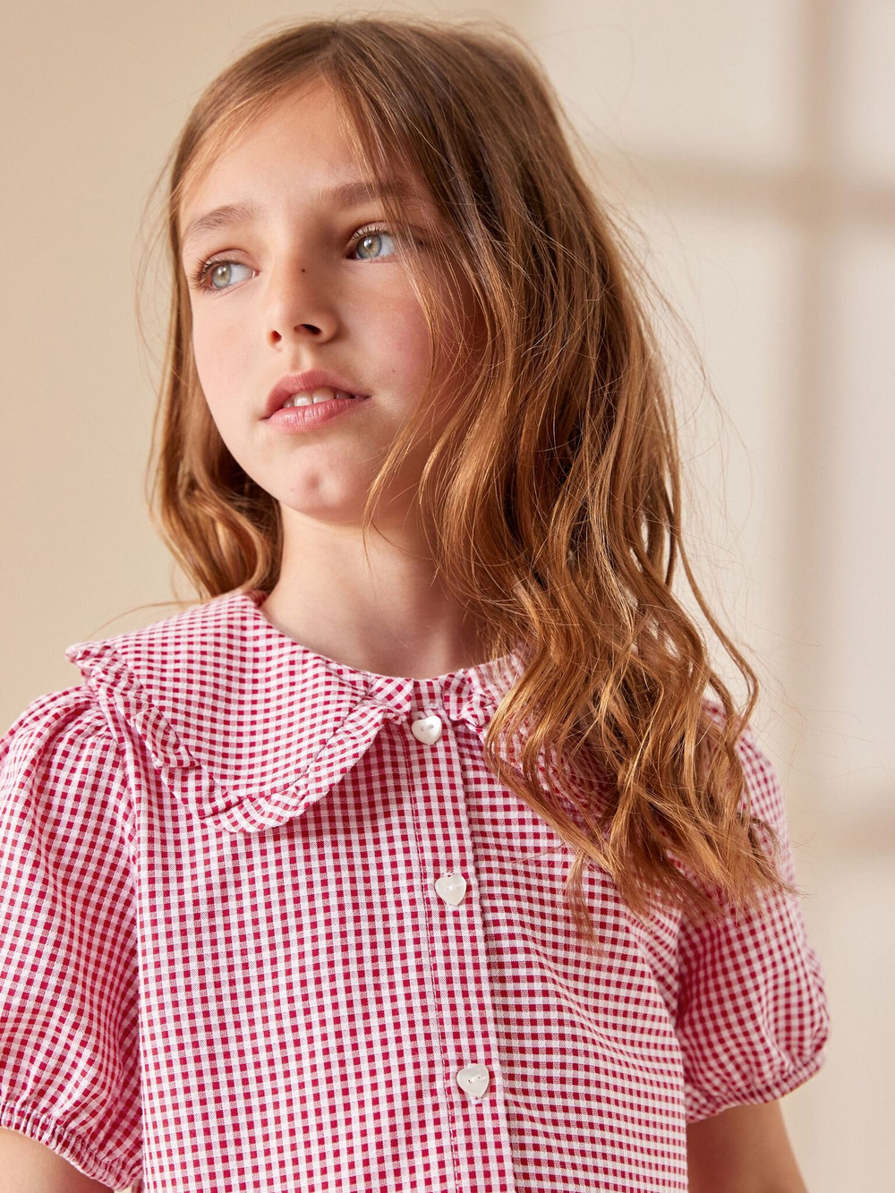 Платье школьное для девочки Next M82-266, Белый, Красный