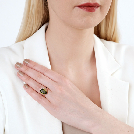 "Остия" кольцо в золотом покрытии из коллекции "Циркония" от Jenavi