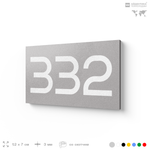 Номер на дверь 332, табличка на дверь для офиса, квартиры, кабинета, аудитории, склада, серая 120х70 мм, Айдентика Технолоджи