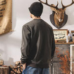 Мужская флисовая толстовка с вставкой на груди в американском ретро стиле