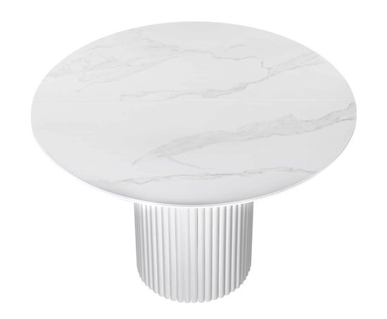 Стол DUBAI 110 (+32) белая керамика матовая / белая опора